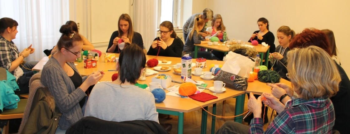 Beim Stricken